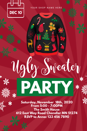 Cozy up with free ugly sweater party flyers