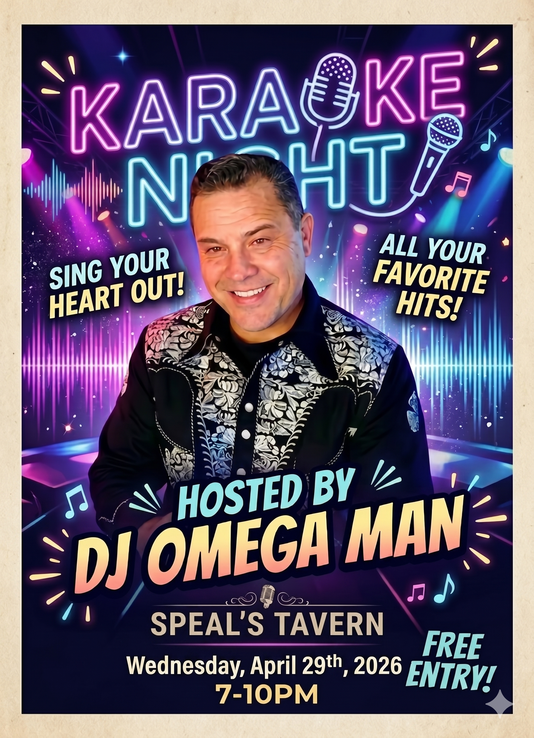 Karaoke Night with DJ Omega Man at Speal's Tavern