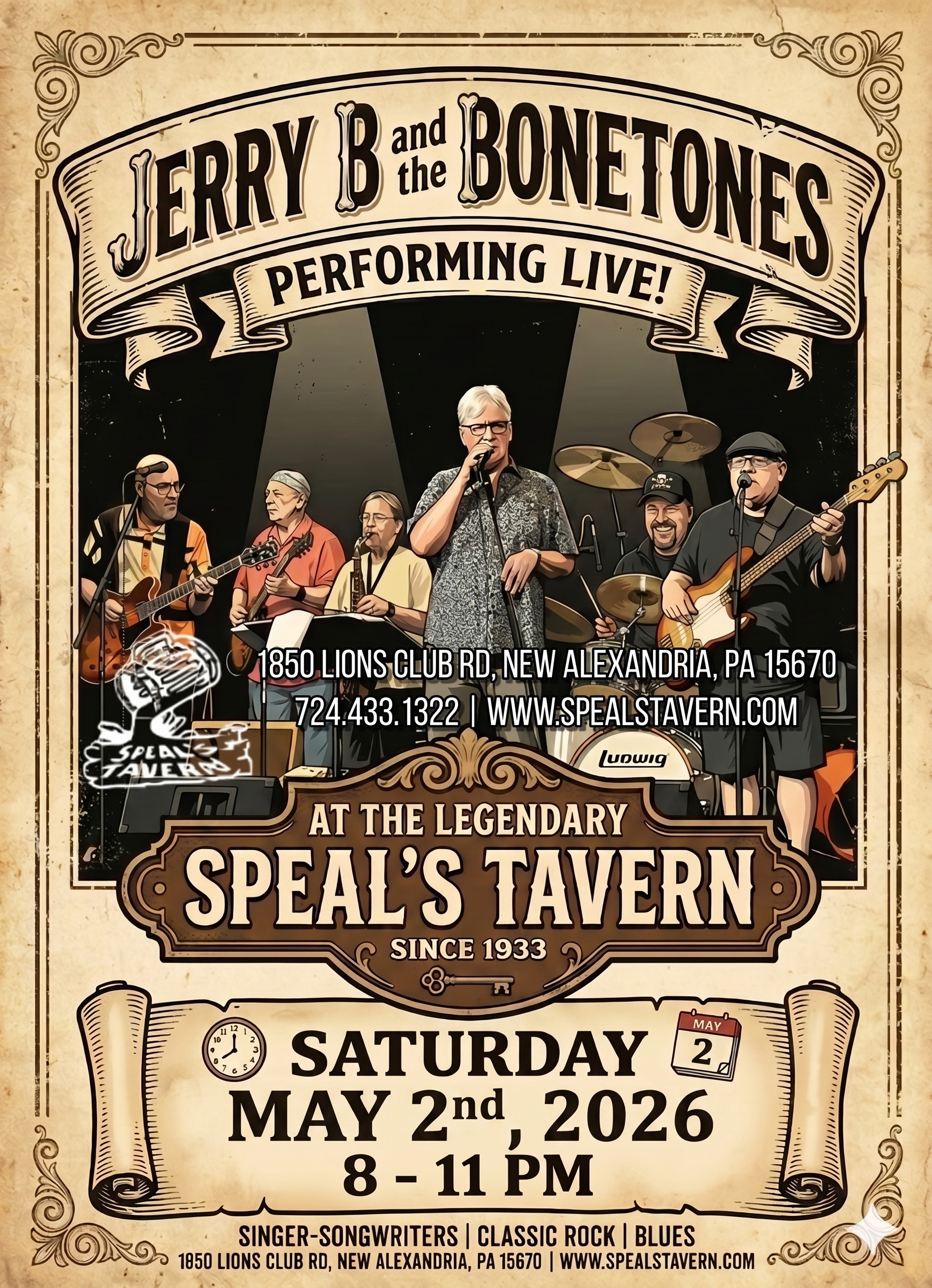 Jerry B and the Bone Tones Live at Speal's Tavern
