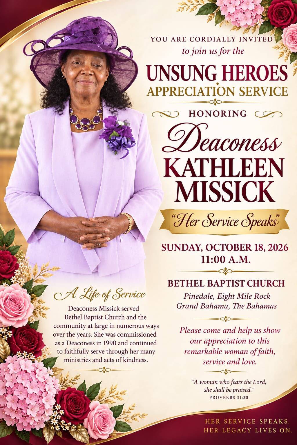 BBC UNSUNG HERO HONOREE 2026:  Deaconess Kathleen Missick